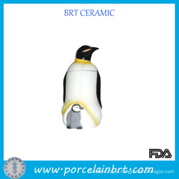 Mãe, pequeno, pinguim, giftware, cerâmico, jarro